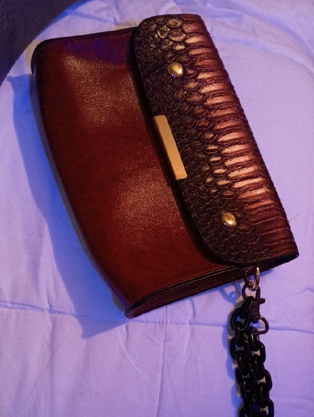 Brown Textured Flap Crossbody Bag